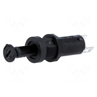 Fuse holder | cylindrical fuses | 5x20mm | 10A | on panel | black | FBS1