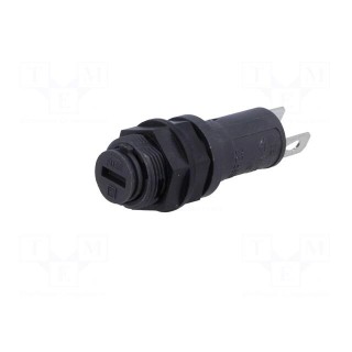 Fuse holder | cylindrical fuses | 5x20mm | 10A | on panel | black | FPG2