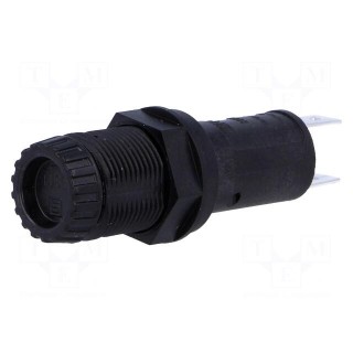 Fuse holder | cylindrical fuses | 5x20mm | 10A | on panel | black | FPG2