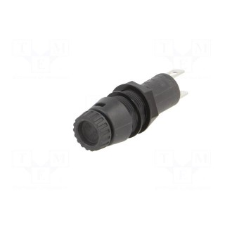 Fuse holder | cylindrical fuses | 5x20mm | 10A | on panel | black | FPG1