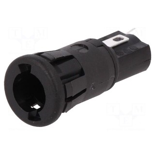 Fuse holder | cylindrical fuses | 5x20mm | 250V | on panel | black
