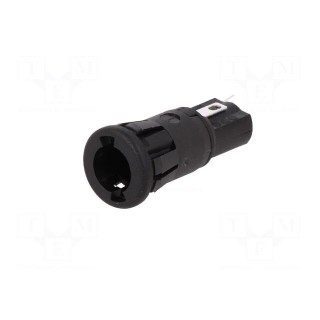 Fuse holder | cylindrical fuses | 5x20mm | 250V | on panel | black
