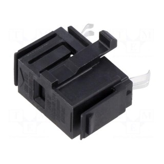 Fuse holder | cylindrical fuses | 5x20mm | snap-fastener | black