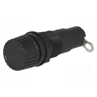 Fuse holder | cylindrical fuses | 6.3x32mm | 10A | on panel | black