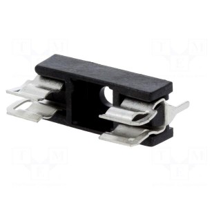 Fuse holder | cylindrical fuses | 5x20mm | 6.3A | Pitch: 22mm | black