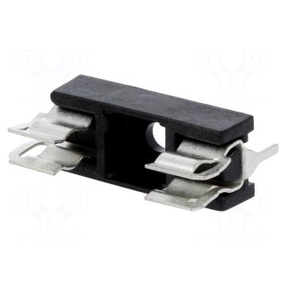 Fuse holder | cylindrical fuses | 5x20mm | 6.3A | Pitch: 22mm | black