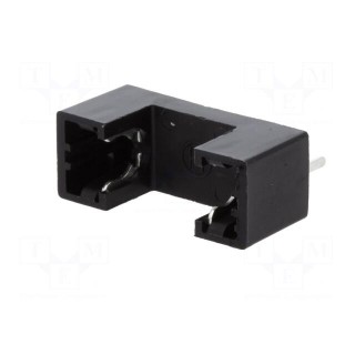 Fuse holder | cylindrical fuses | 5x20mm | 6A | Pitch: 21.4mm | black