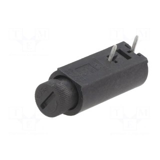 Fuse holder | cylindrical fuses | THT | 5x20mm | -30÷85°C | 10A | black