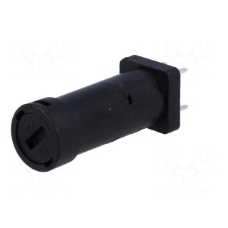 Fuse holder | cylindrical fuses | THT | 5x20mm | -40÷85°C | 10A | black