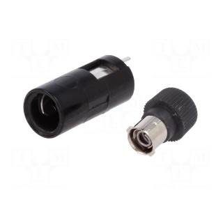 Fuse holder | cylindrical fuses | THT | 5x20mm | -40÷85°C | 6.3A | black