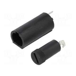 Fuse holder | cylindrical fuses | THT | 5x20mm | 10A | Pitch: 10mm | 5mΩ
