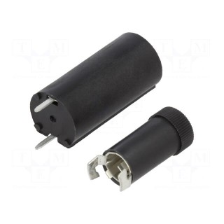 Fuse holder | cylindrical fuses | THT | 5x20mm | 10A | Pitch: 10mm | 5mΩ