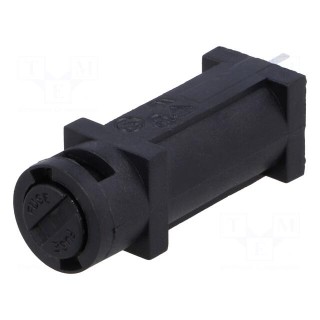Fuse holder | cylindrical fuses | vertical | 5x20mm | -20÷85°C | black