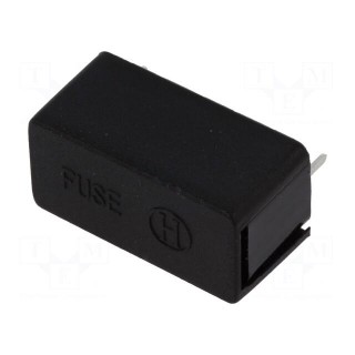 Fuse holder with cover | cylindrical fuses | 5x20mm | 6A | black