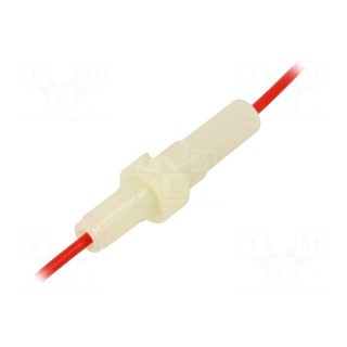 Fuse holder | cylindrical fuses | 6.3x32mm | Imax: 15A | Leads: cables