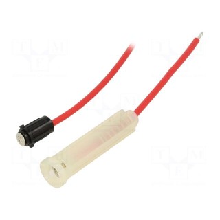 Fuse holder | cylindrical fuses | 6.3x32mm | Imax: 15A | Leads: cables