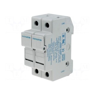 Fuse holder | cylindrical fuses | 10,3x38mm | Mounting: DIN | 30A