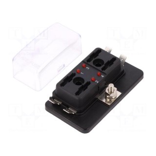 Fuse boxes | 19mm | 30A | screw | Leads: connectors 6,3mm | Body: black