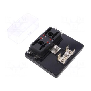 Fuse boxes | 19mm | 30A | screw | Leads: connectors 6,4mm | Body: black