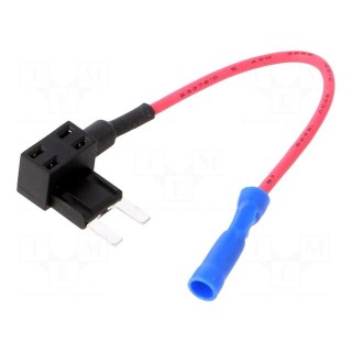 Fuse holder | 10.9mm | 10A | on cable | Leads: lead x2 | UL94V-0 | 32V