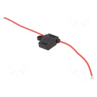 Fuse holder | 19mm | 10A | Leads: cables | -40÷85°C | 58V