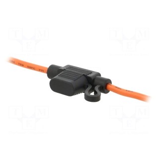 Fuse acces: fuse holder | fuse: 11,1mm | 30A | on cable | Body: black