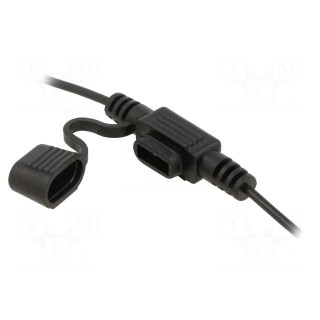 Fuse holder | 11mm | 10A | Leads: cables | -40÷85°C | 58V