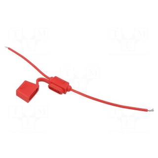 Fuse holder | 19mm | 15A | Leads: cables | -40÷85°C | 58V