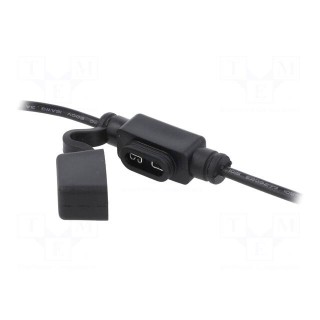 Fuse holder | 11mm | 15A | Leads: cables | -40÷85°C | 58V