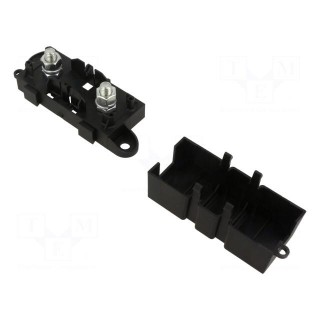 Fuse holder | 500A | M8 screw | Leads: solder lugs M8 | UL94V-2 | 70V