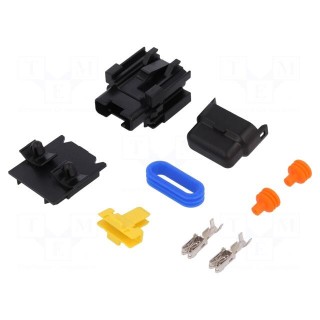 Fuse holder with cover | 19mm | 21A | push-in | Leads: terminal | black