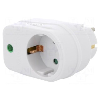 Plug socket strip: supply | Sockets: 1 | 230VAC | 16A | white