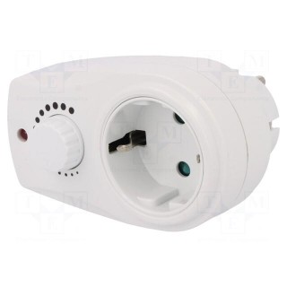 Plug socket strip: supply | 16A | white | 230VAC | Sockets: 1