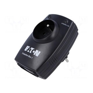 Plug socket strip: protective | Sockets: 1 | 250VAC | 16A | black | IP20