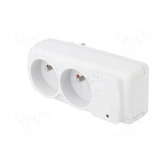 Plug socket strip: protective | Sockets: 2 | 230VAC | 10A | white