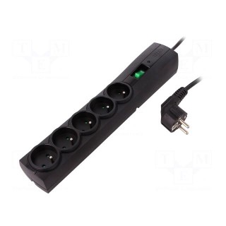 Plug socket strip: protective | Sockets: 5 | 250VAC | 10A | 175J