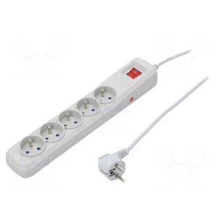 Plug socket strip: protective | Sockets: 5 | 250VAC | 10A