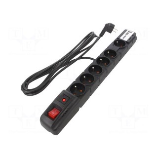 Plug socket strip: protective | Sockets: 6 | 230VAC | 10A | black