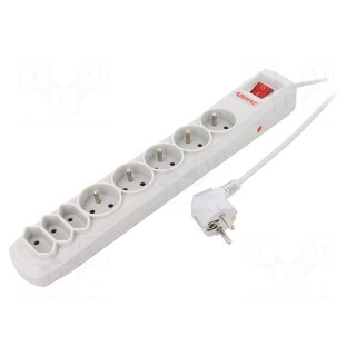 Plug socket strip: protective | Sockets: 8 | 250VAC | 10A