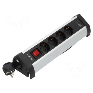 Plug socket strip: supply | Sockets: 6 | 230VAC | 16A | 1.5m | IP20