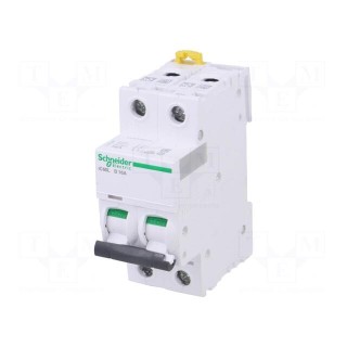 Circuit breaker | 230/400VAC | Inom: 16A | Poles: 2 | Charact: B | 15kA