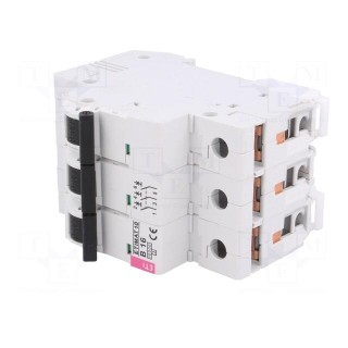 Circuit breaker | 400VAC | Inom: 16A | Poles: 3 | DIN | Charact: B | 10kA