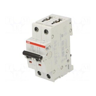 Circuit breaker | 230/400VAC | Inom: 20A | Poles: 2 | Charact: B | 6kA