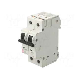 Circuit breaker | 230/400VAC | Inom: 2A | Poles: 2 | Charact: B | 10kA