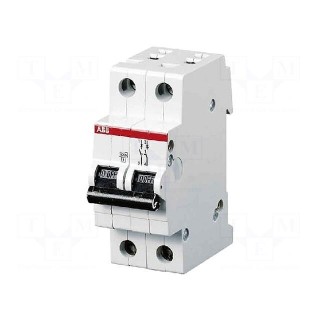 Circuit breaker | 400VAC | Inom: 6A | Poles: 2 | DIN | Charact: B | 6kA