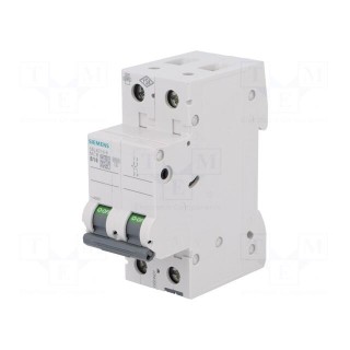 Circuit breaker | 400VAC | Inom: 16A | Poles: 2 | DIN | Charact: B | 6kA