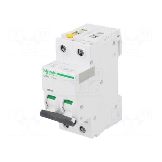 Circuit breaker | 400VAC | Inom: 16A | Poles: 2 | DIN | Charact: D | 10kA