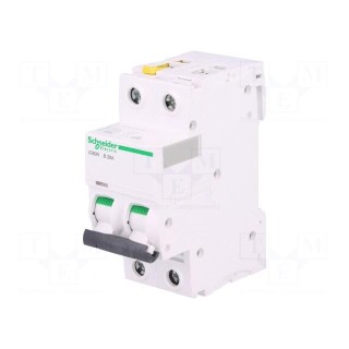 Circuit breaker | 400VAC | Inom: 20A | Poles: 2 | Charact: B | 6kA | IP20