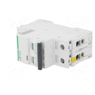 Circuit breaker | 400VAC | Inom: 25A | Poles: 2 | Charact: C | 10kA | IP20