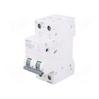 Circuit breaker | 400VAC | Inom: 25A | Poles: 2 | Charact: C | 6kA | IP20